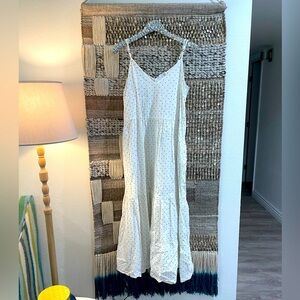 LACAUSA black & white polka dot tiered maxi dress cotton MADE IN USA sz S